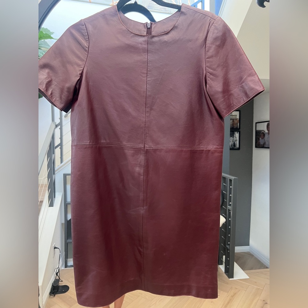 Topshop Burgundy Leather Dress. XS